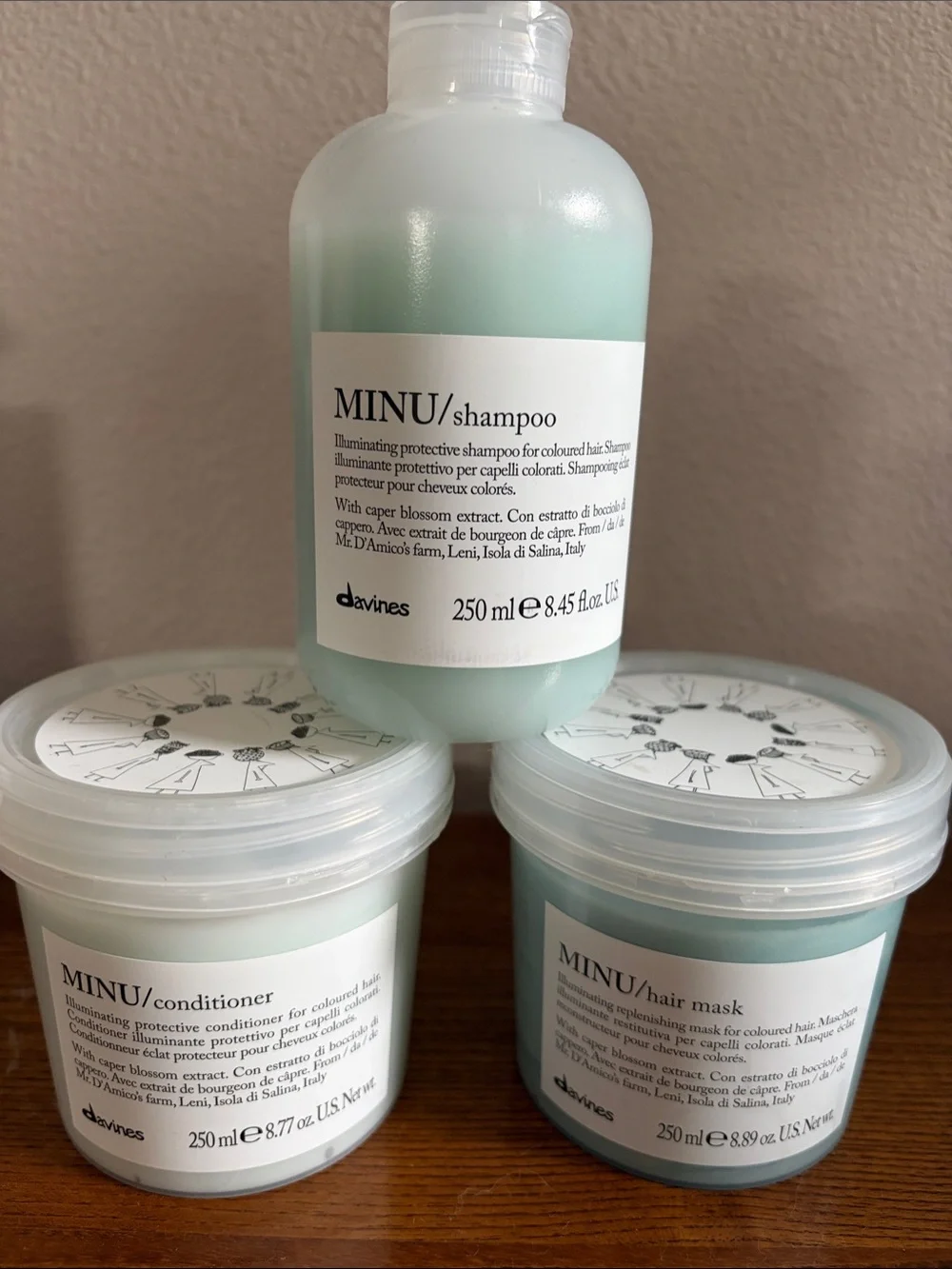 Davines MINU Shampoo, Conditioner & Hair Mask Trio